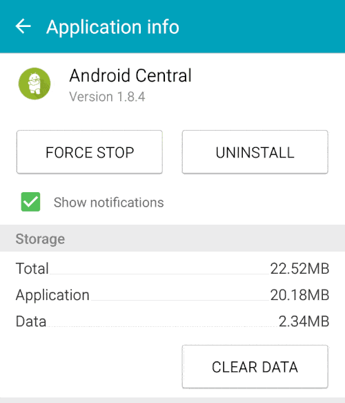 How to clear app data on Android